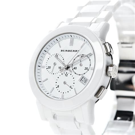 burberry white ceramic chronograph mens watch bu9080|81 results for Burberry BU9080 .